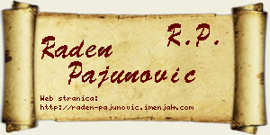 Raden Pajunović vizit kartica